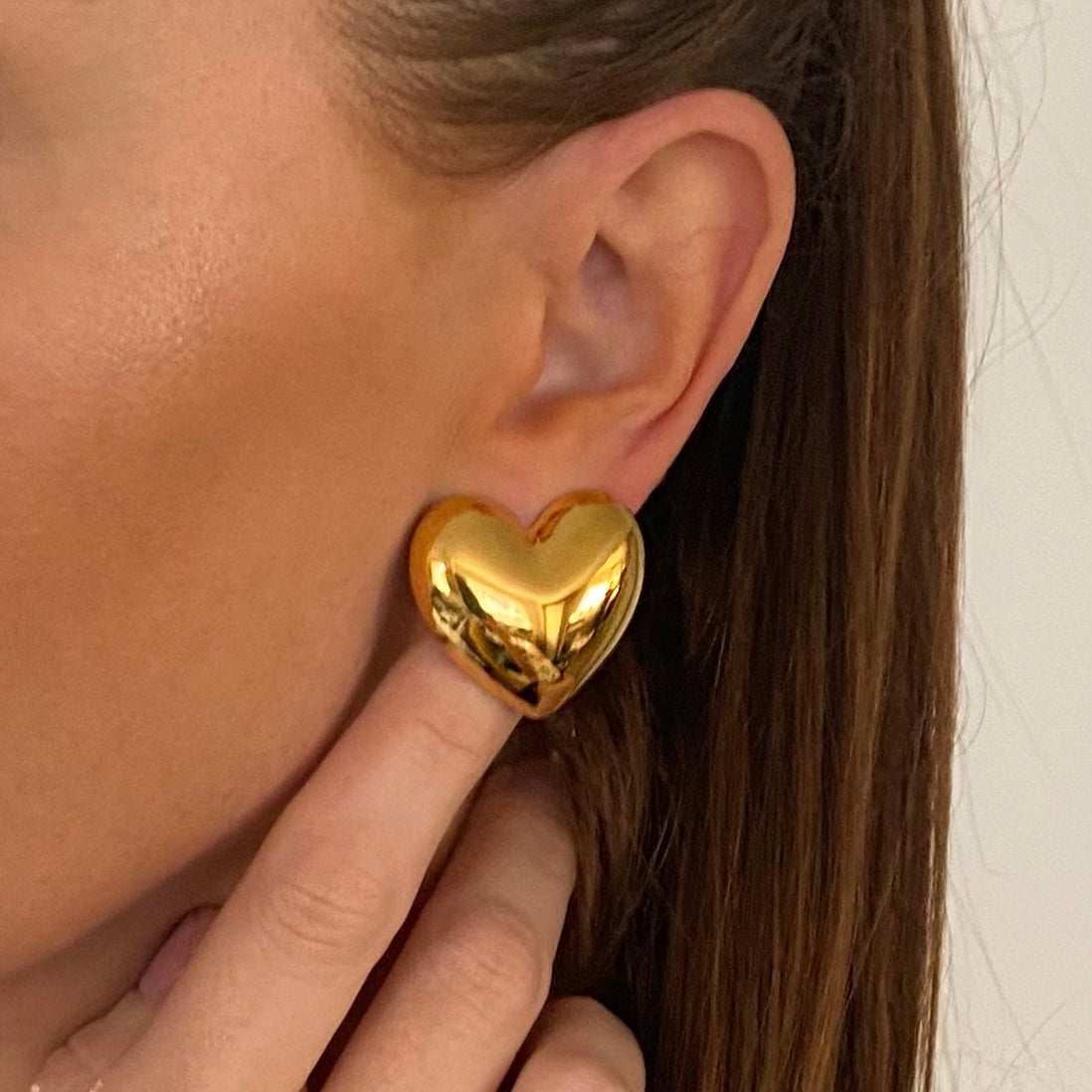 Statement Bold Gold Heart Earrings