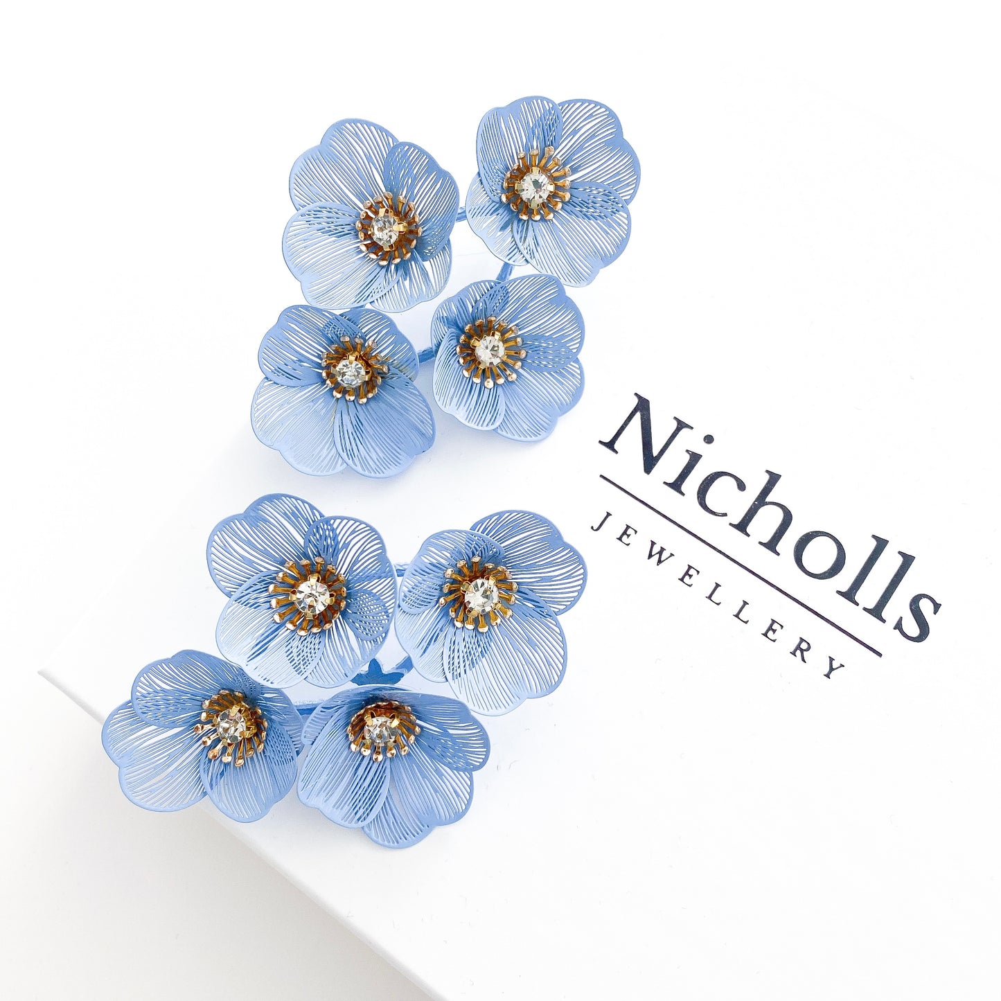 Large Statement Oh Baby Blue Earrings