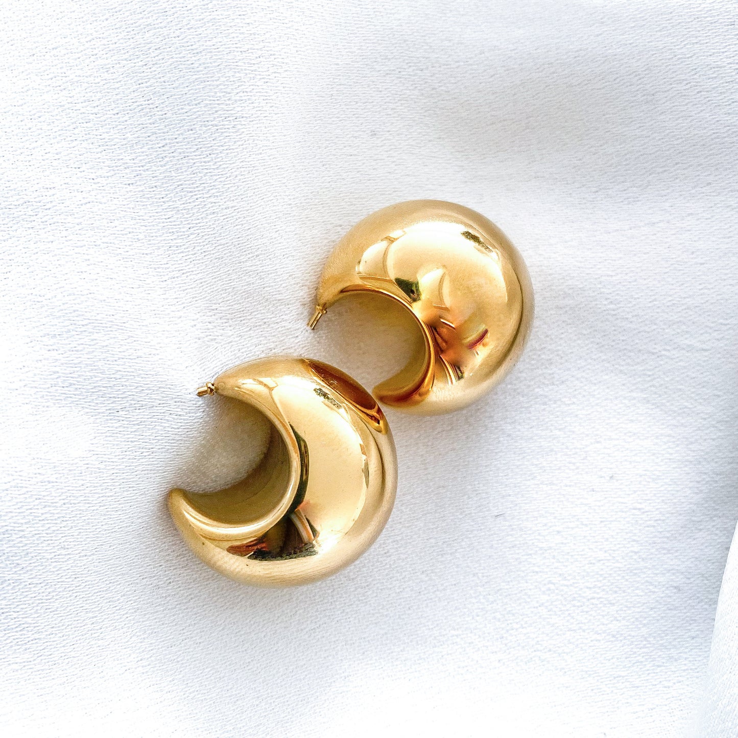 Chunky Gold Dome Earrings