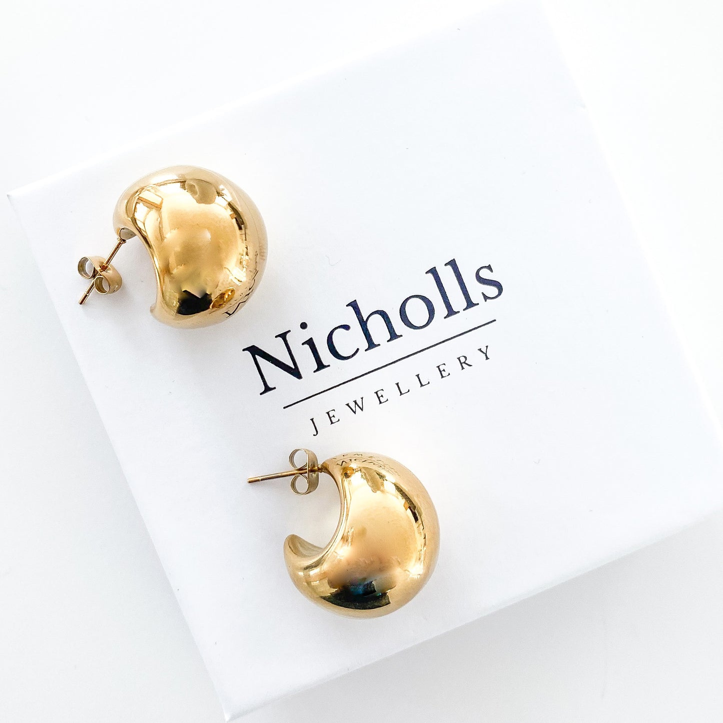 Chunky Gold Dome Earrings