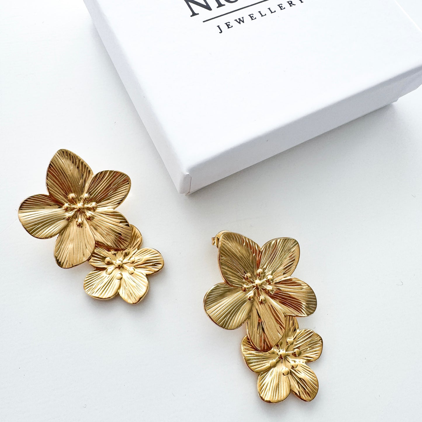 Rosie Gold Flower Earrings