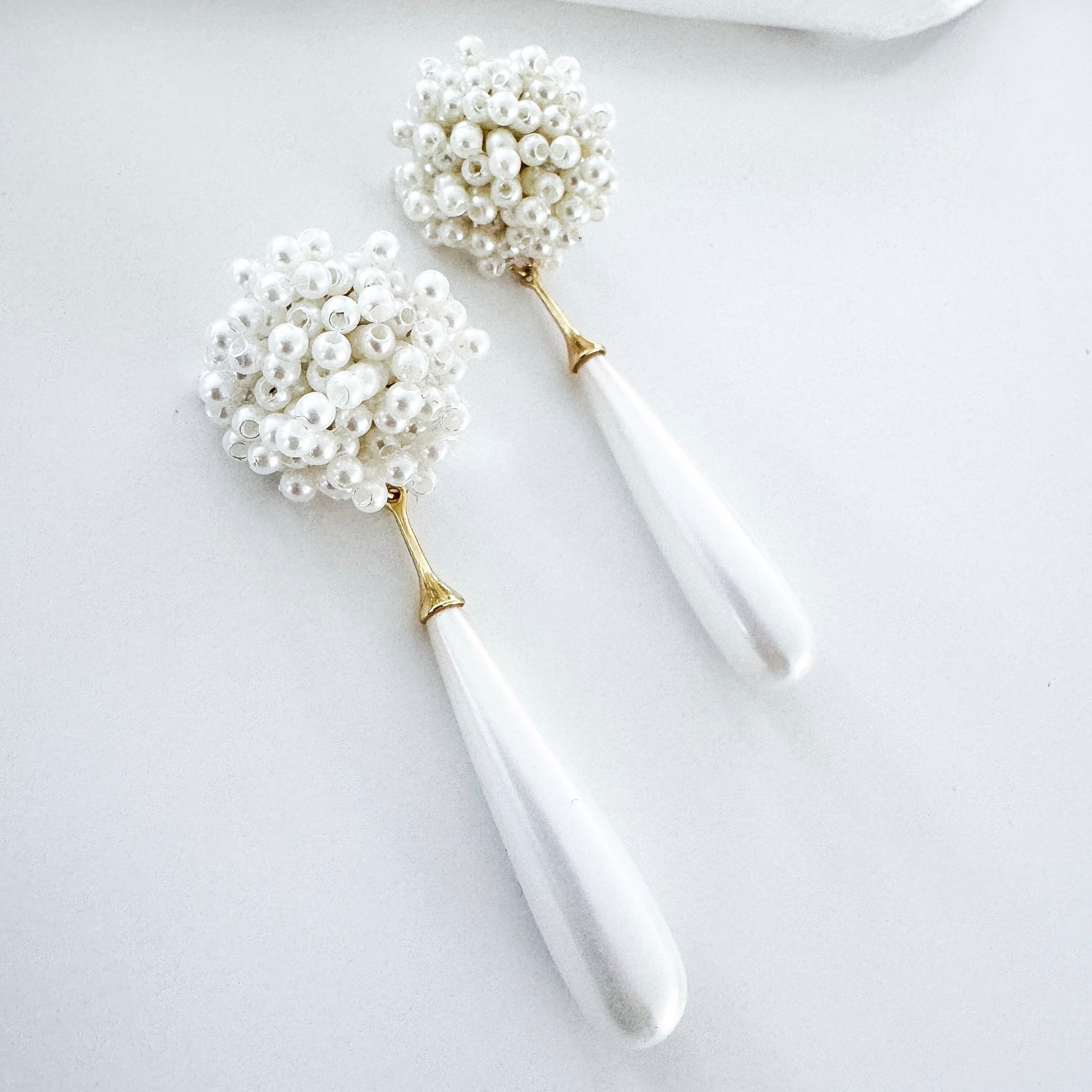 Etta Cluster and Long Elegant Pearl Earrings