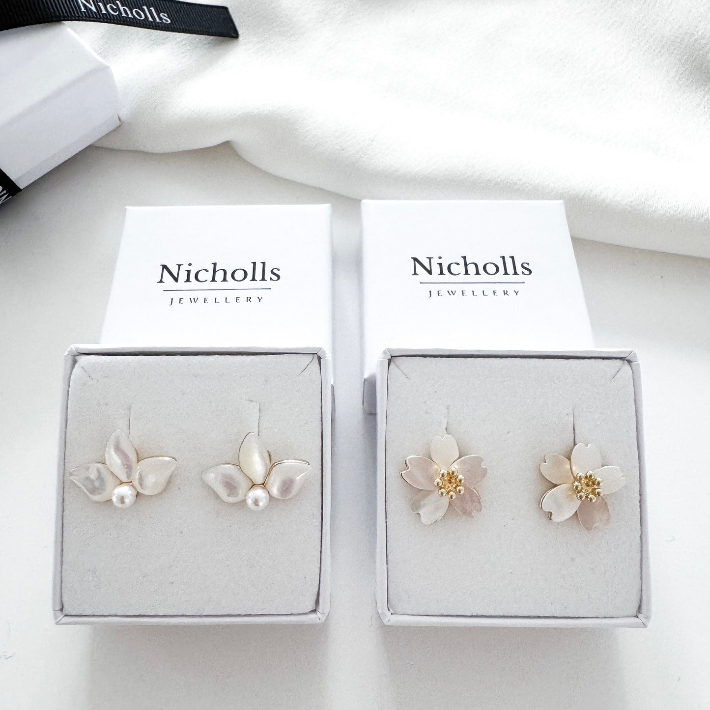 Romantic Three Petal Dainty Flower Studs