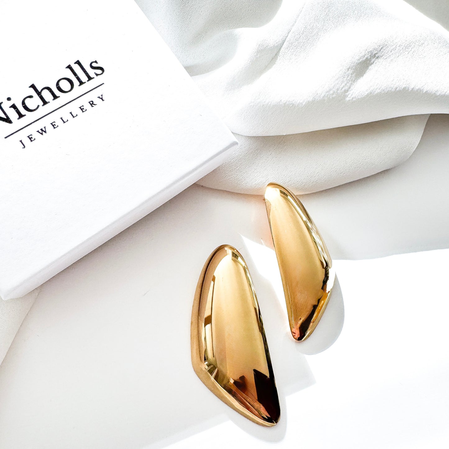 Slim Gold Triangle Statement Earrings