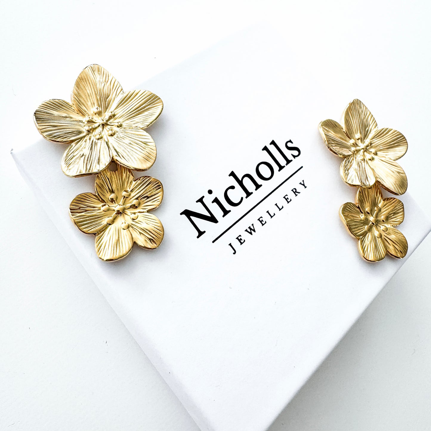 Rosie Gold Flower Earrings