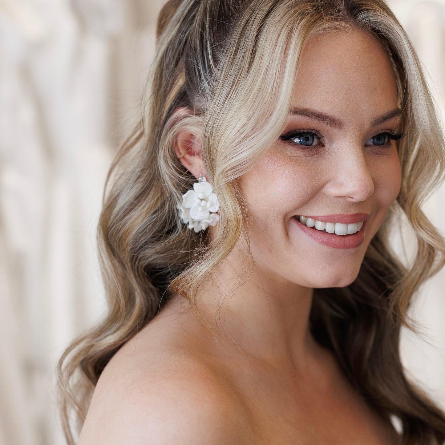 Marigold Cluster Porcelain Flower Earrings