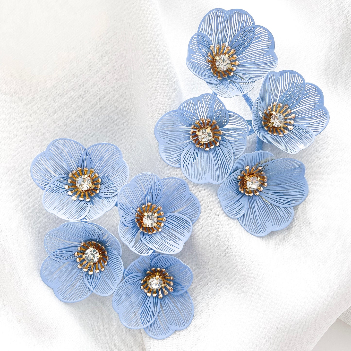 Large Statement Oh Baby Blue Earrings