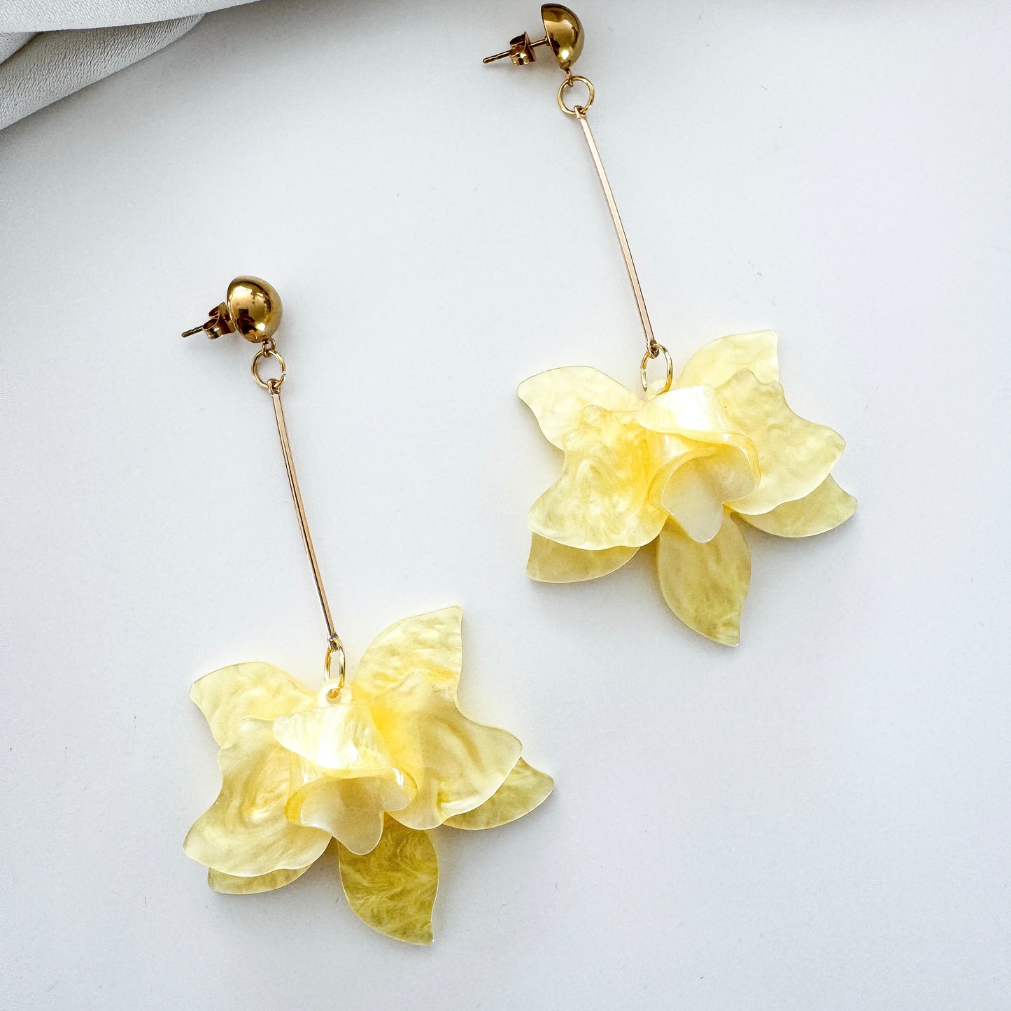 Francoise Sunshine Yellow Flower Dangle Statement Earrings