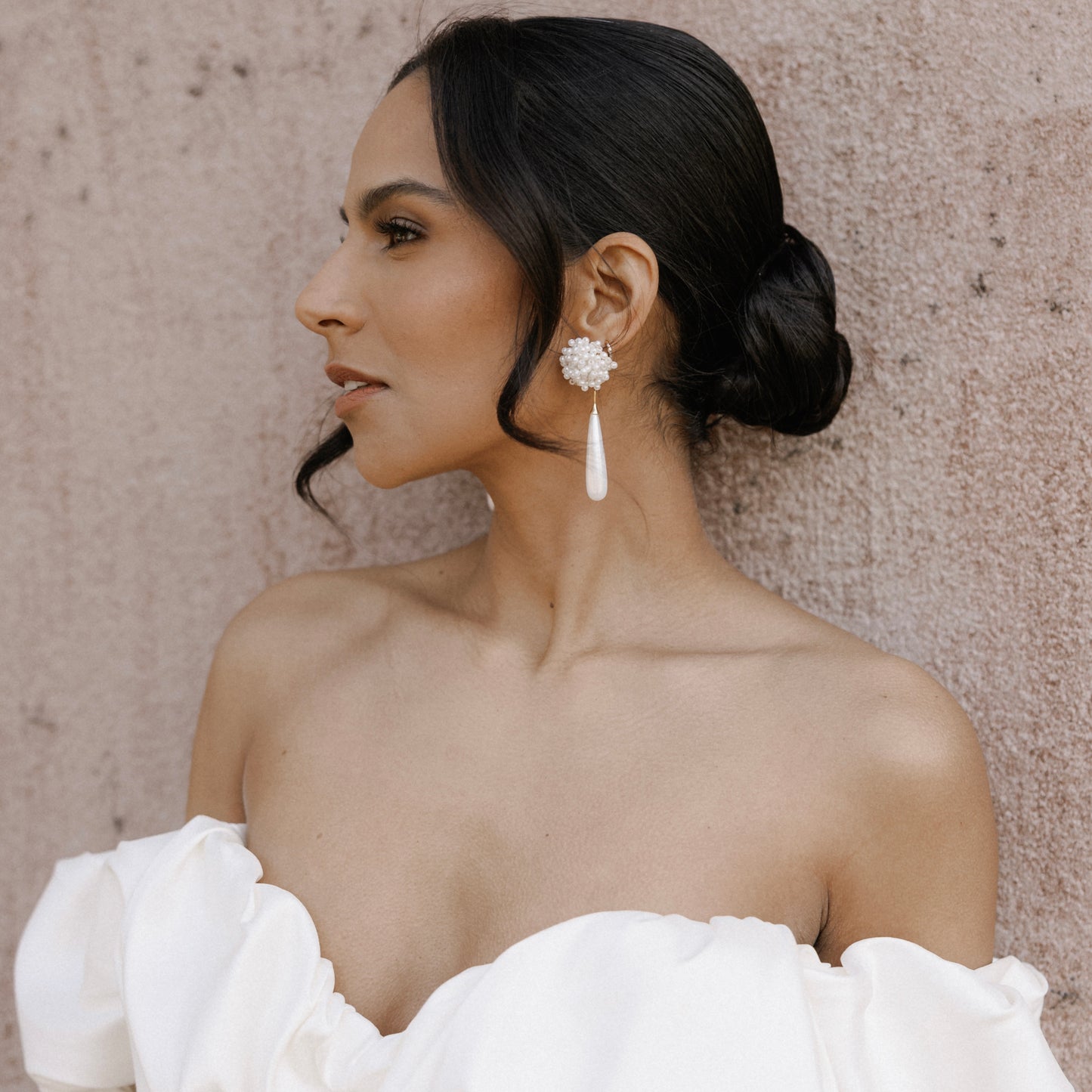 Etta Cluster and Long Elegant Pearl Earrings
