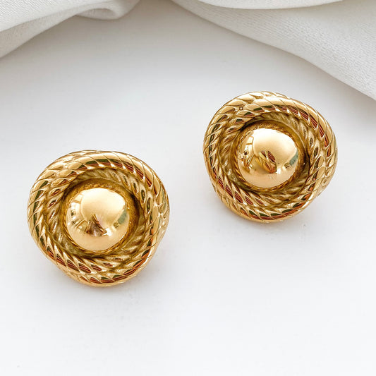 Everyday Twisted Rope Gold Circle Earrings