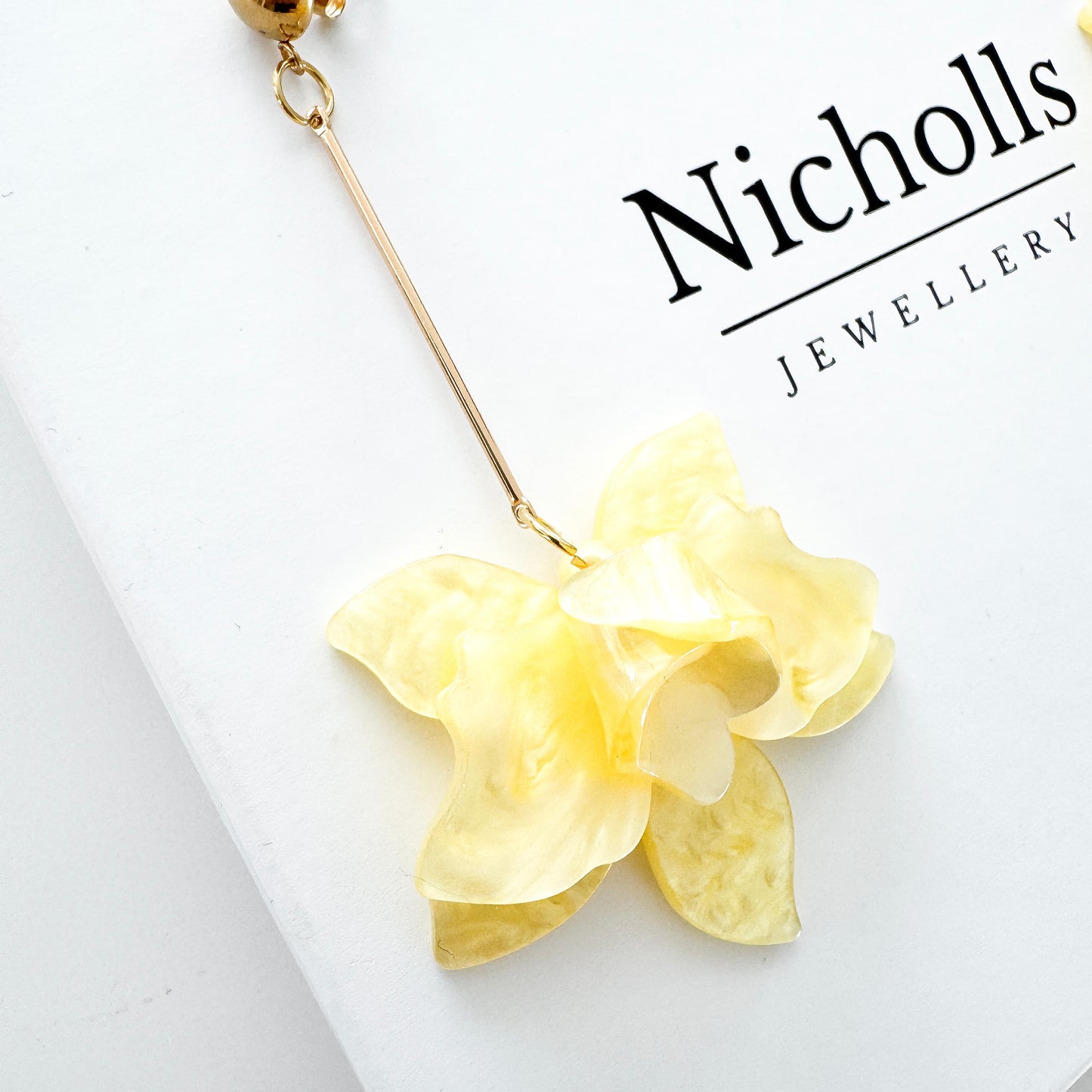 Francoise Sunshine Yellow Flower Dangle Statement Earrings