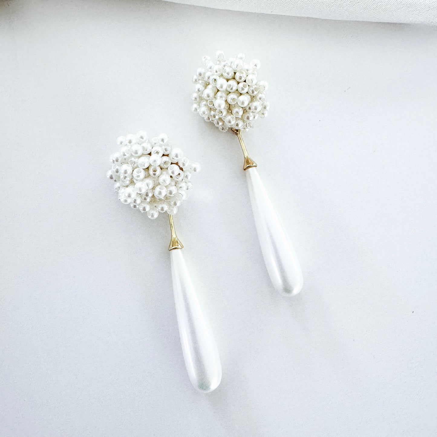 Etta Cluster and Long Elegant Pearl Earrings