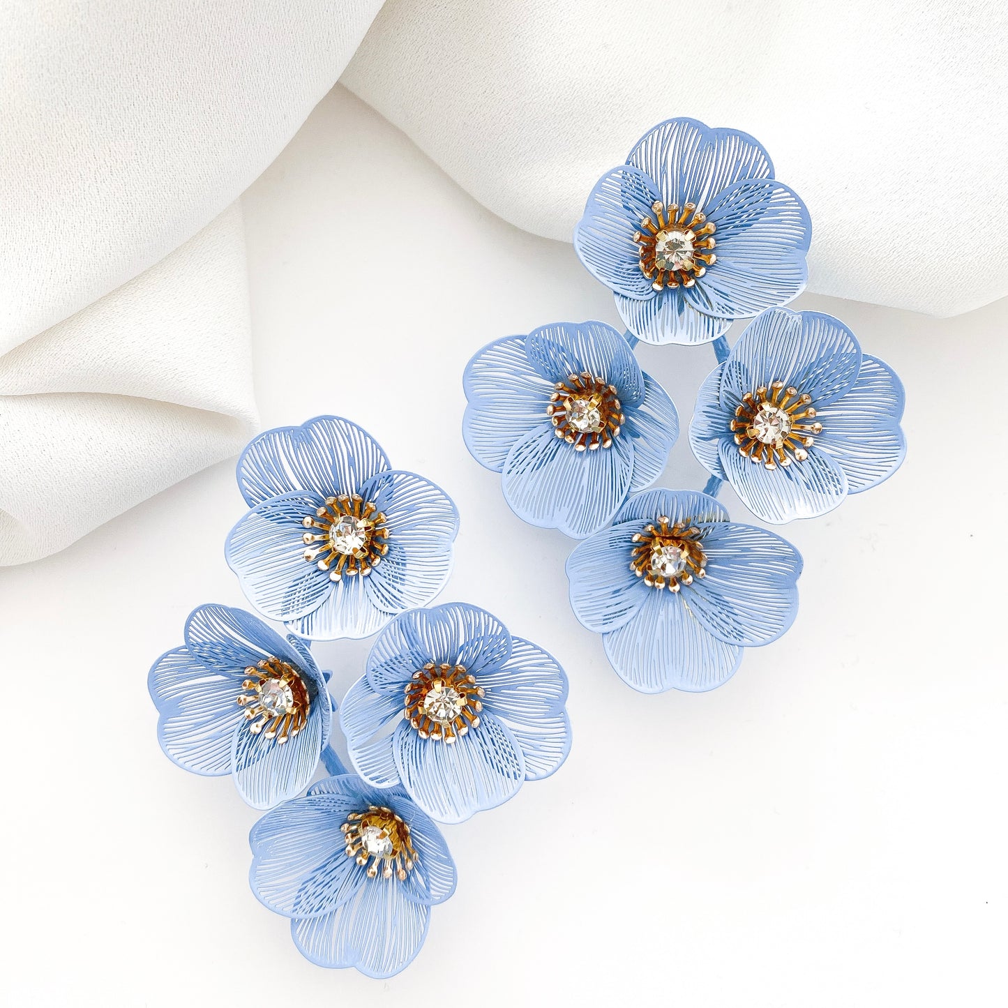 Large Statement Oh Baby Blue Earrings