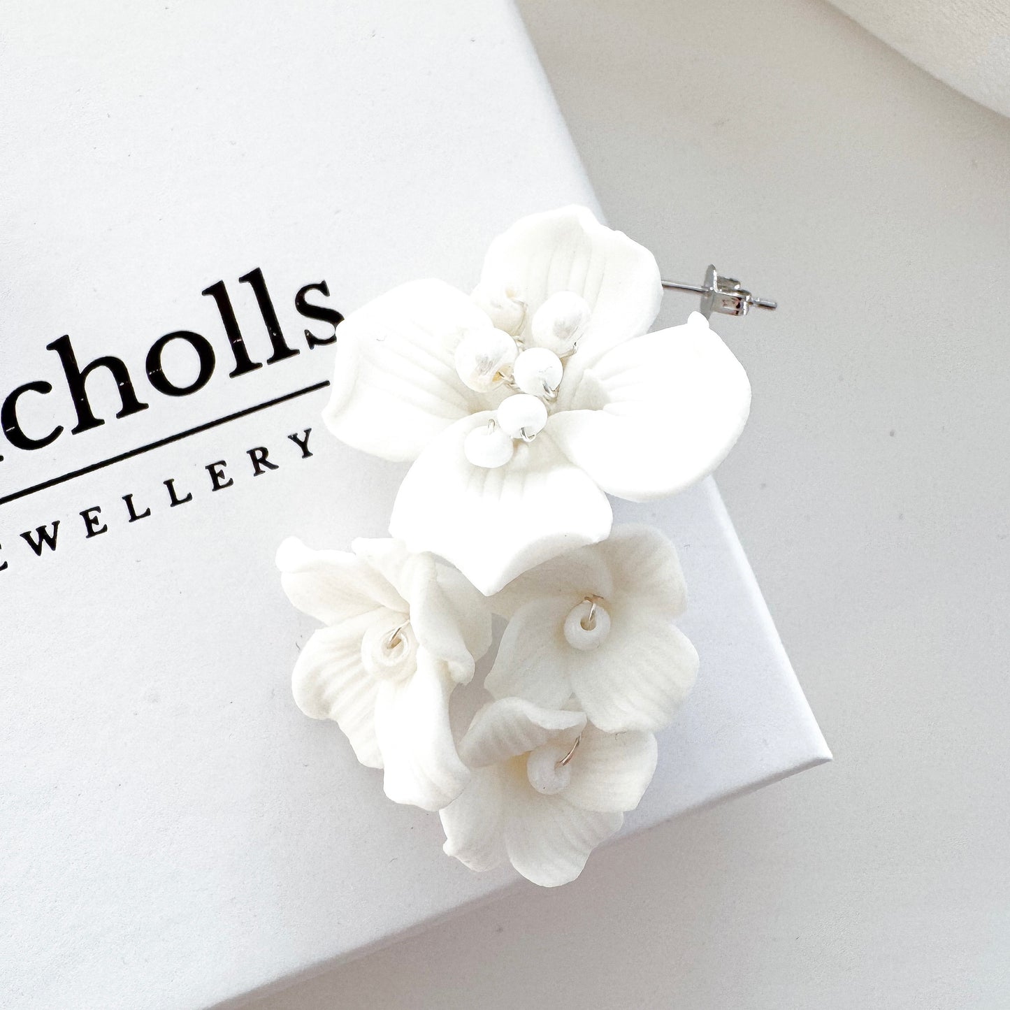 Marigold Cluster Porcelain Flower Earrings
