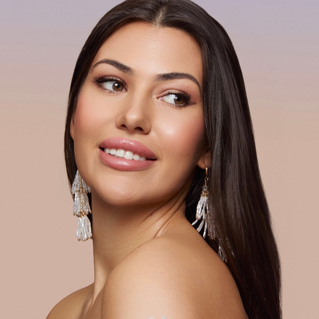 Handmade Beaded Tassel Bridal Earrings