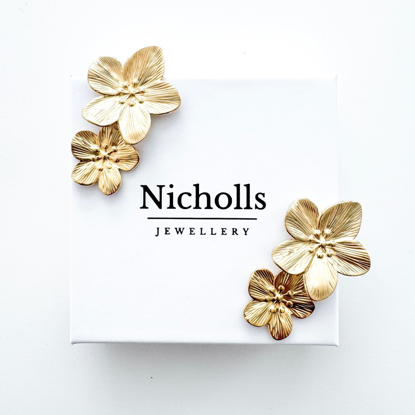 Rosie Gold Flower Earrings