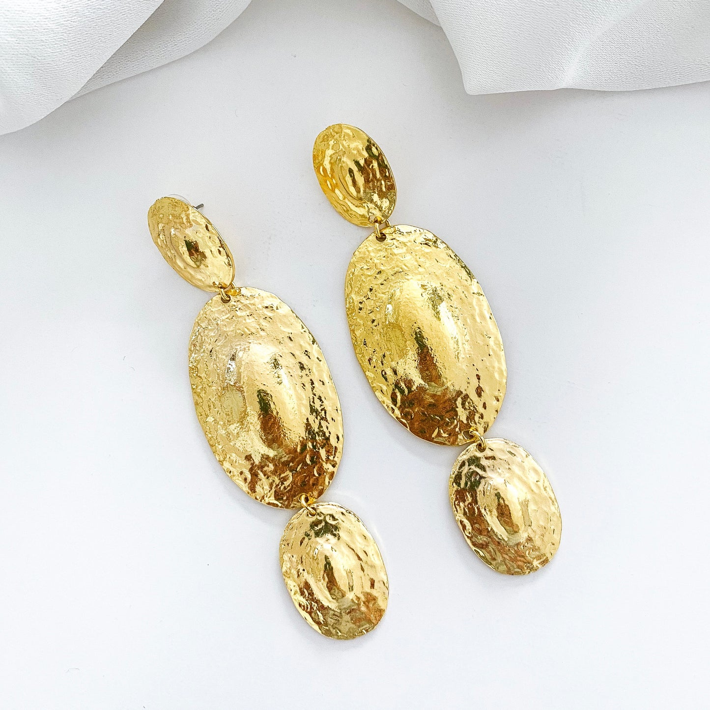 Oval Disc Statement Earrings