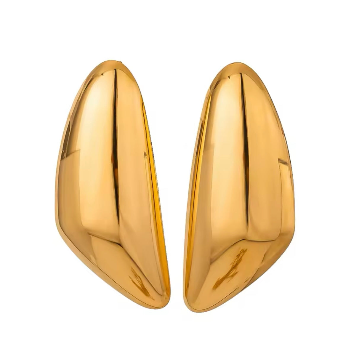 Slim Gold Triangle Statement Earrings