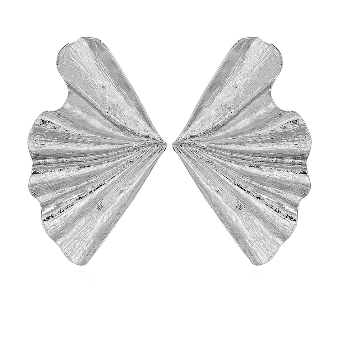 Fan Silver Leaf Earrings