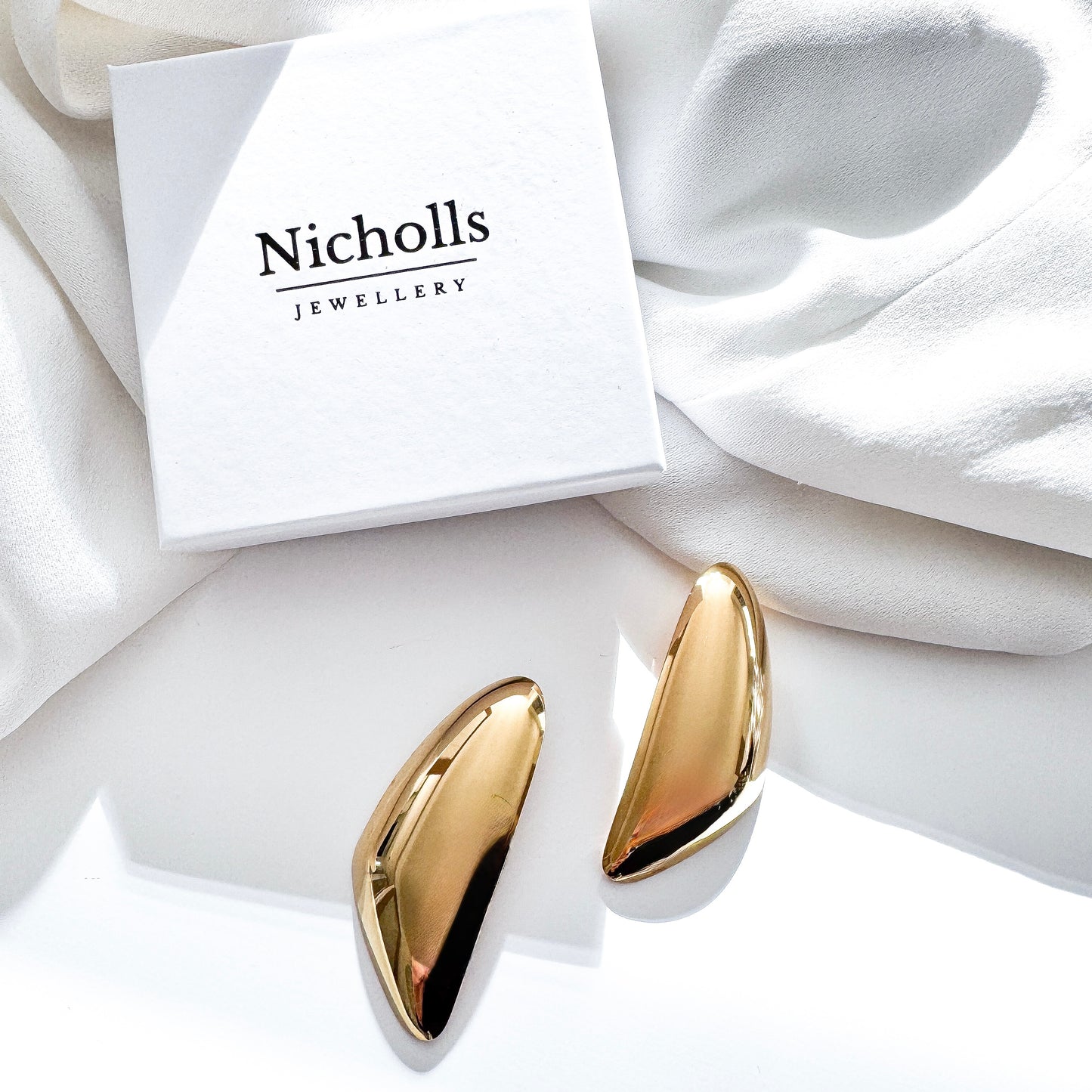 Slim Gold Triangle Statement Earrings