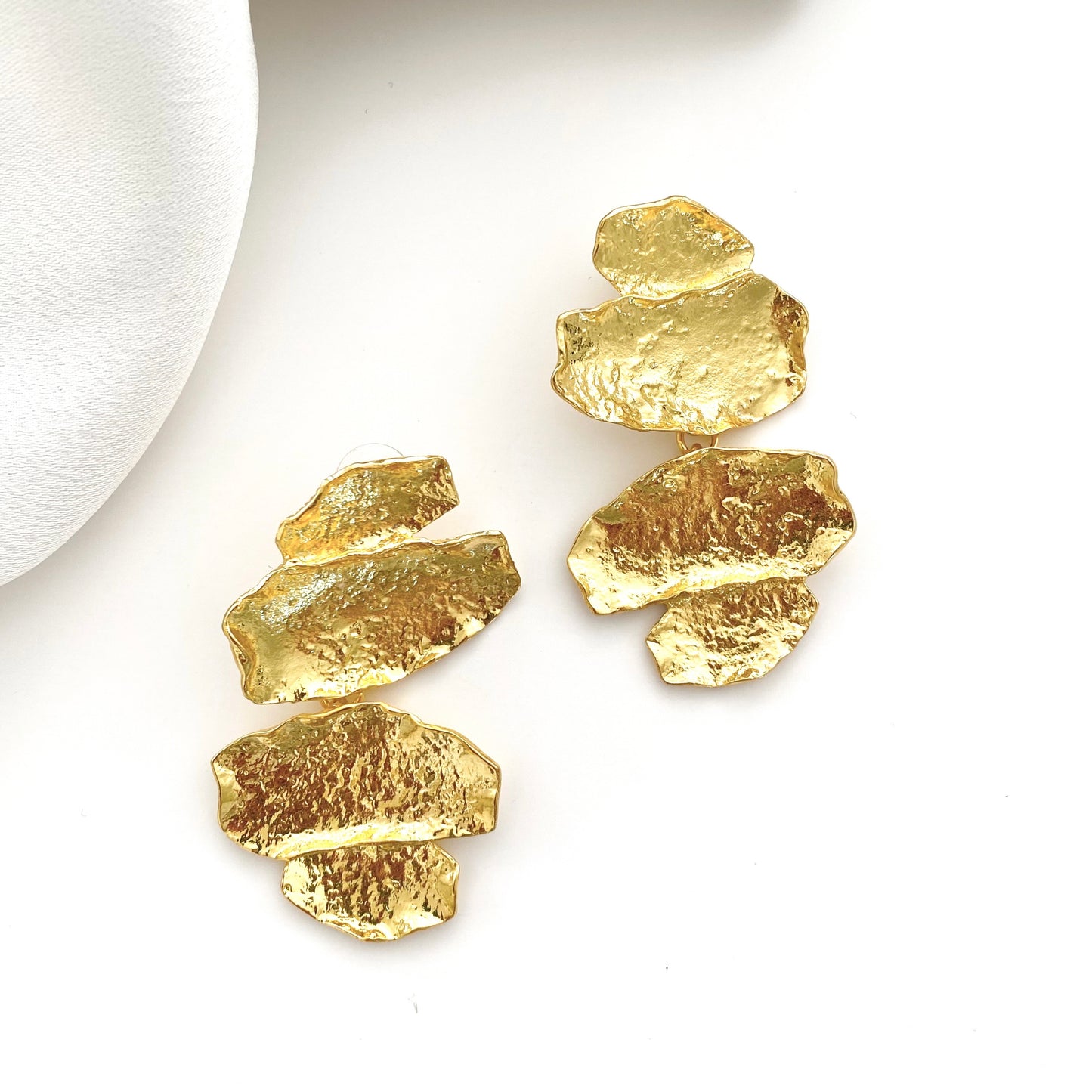 Geometric Gold Flake Earrings