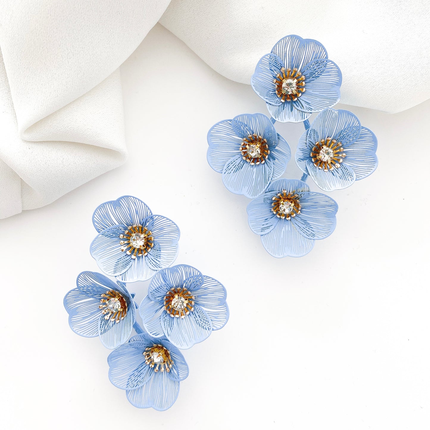 Large Statement Oh Baby Blue Earrings
