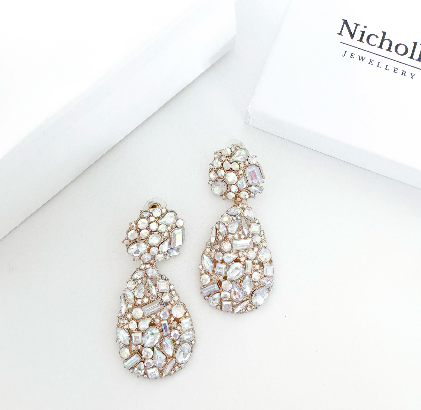 Sparkly Statement Crystal Drop Earrings - Christmas, Bridal and Party Jewellery