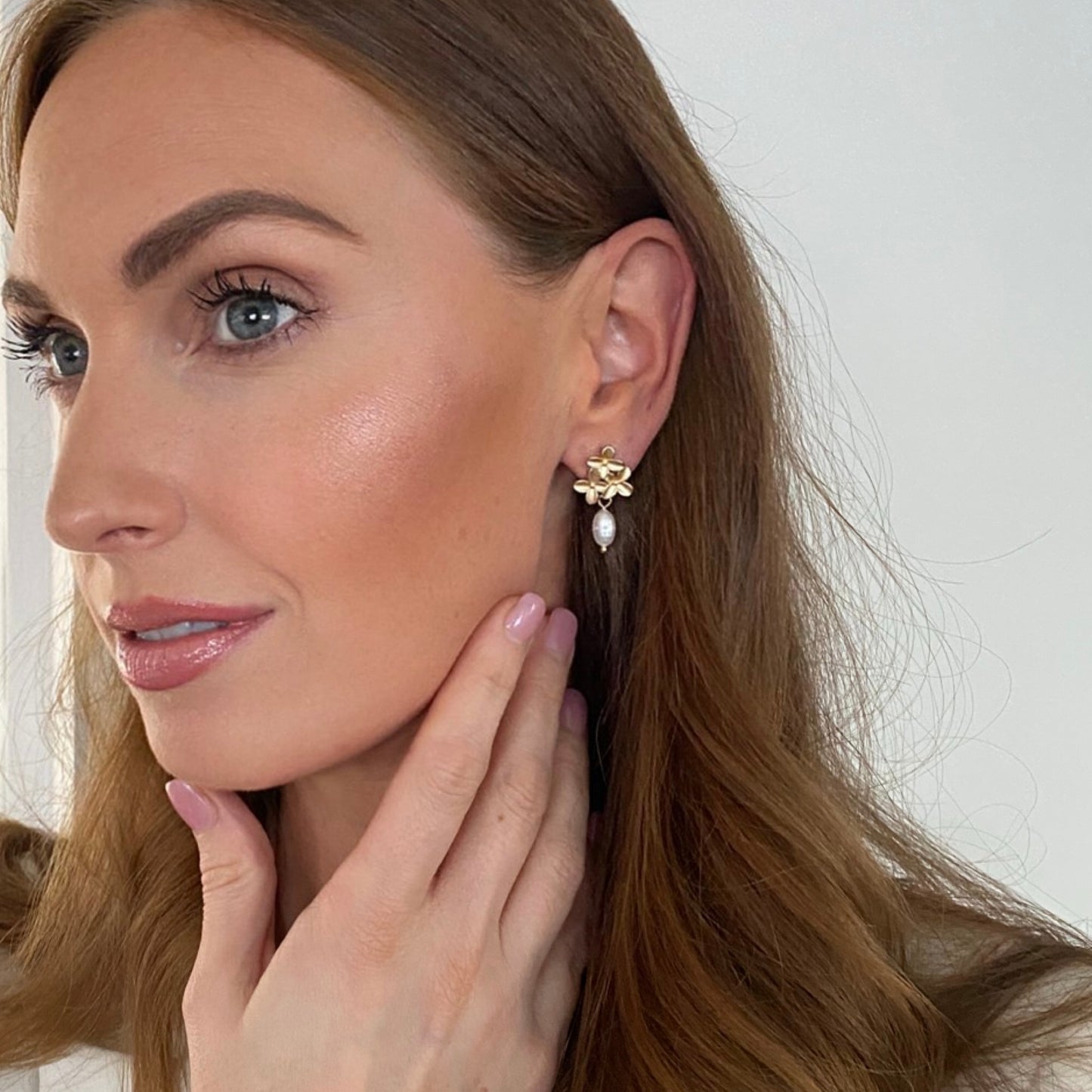 3 Gold Daisy Petite Pearl Earrings