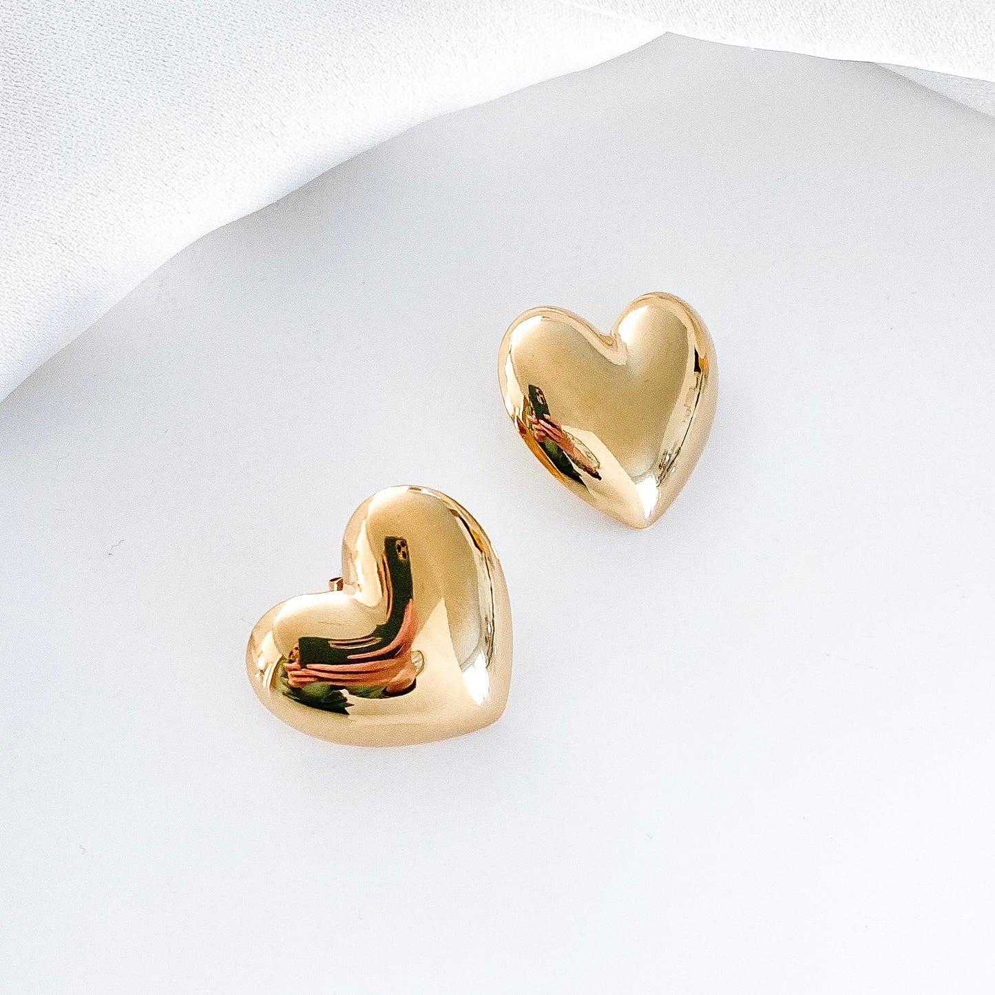 Statement Bold Gold Heart Earrings