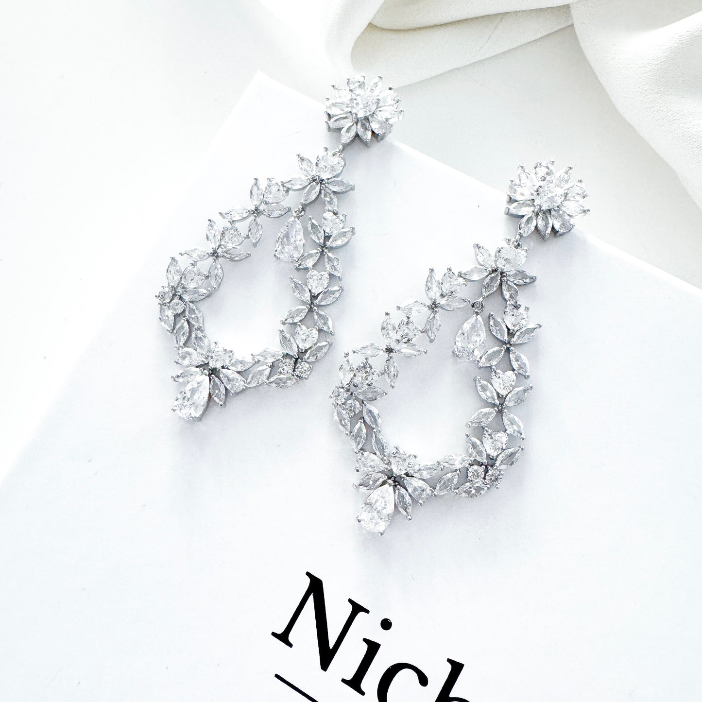 Chandelier Cubic Zirconia Statement Earrings