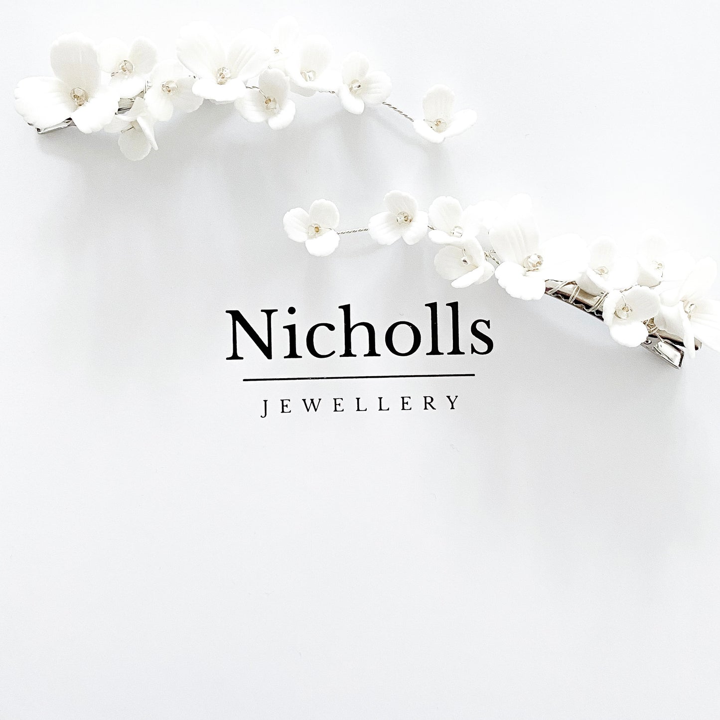 Blossom Flower Porcelain Hair Clips