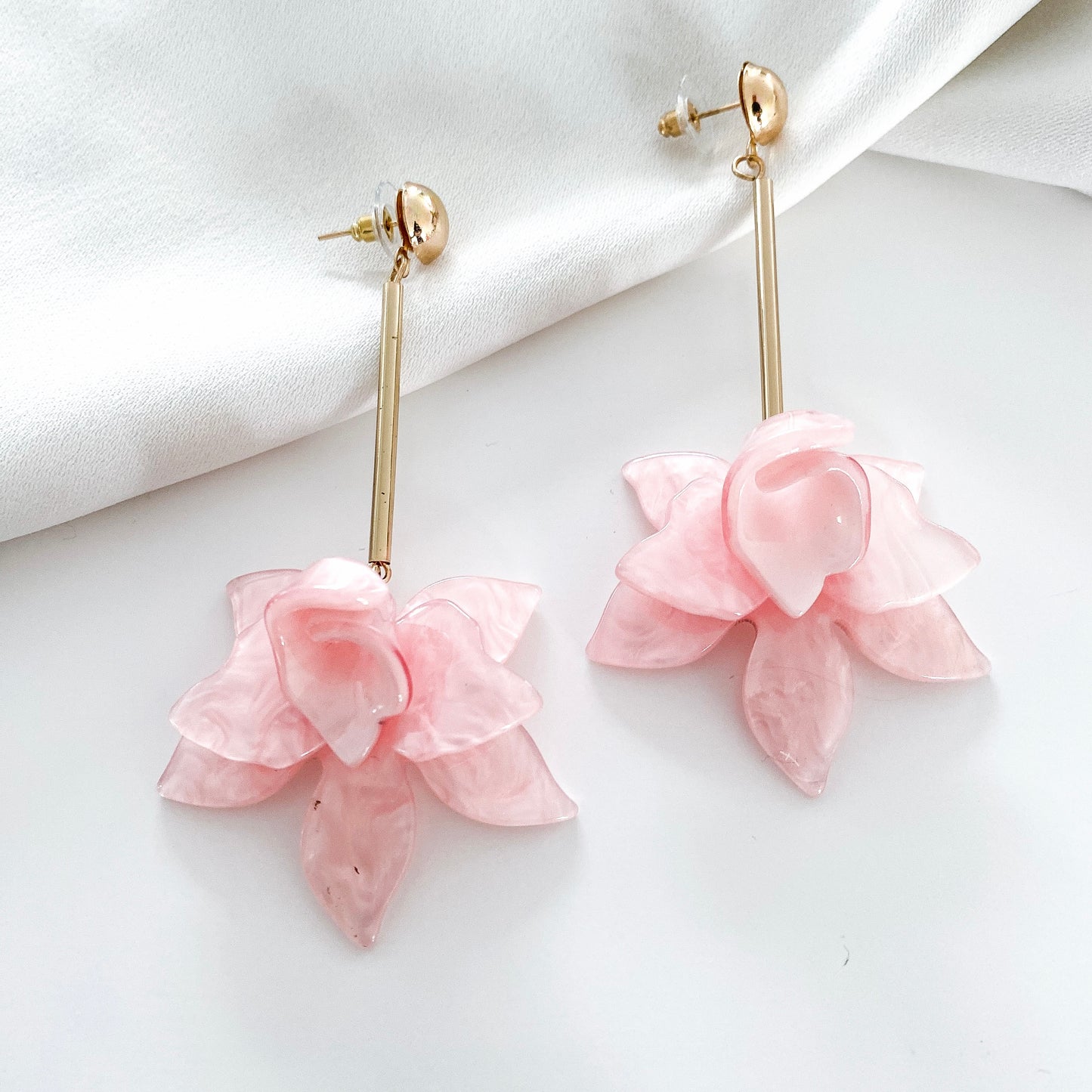 Francoise Pink Flower Earrings