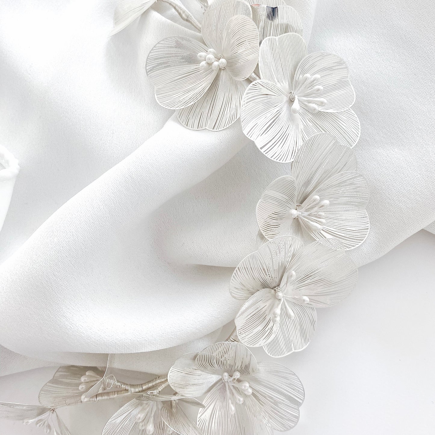 Light Silver Flower Headband/Vine
