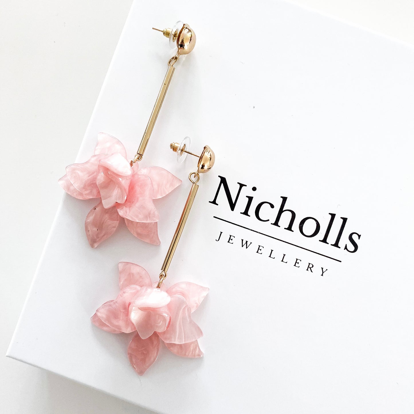 Francoise Pink Flower Earrings