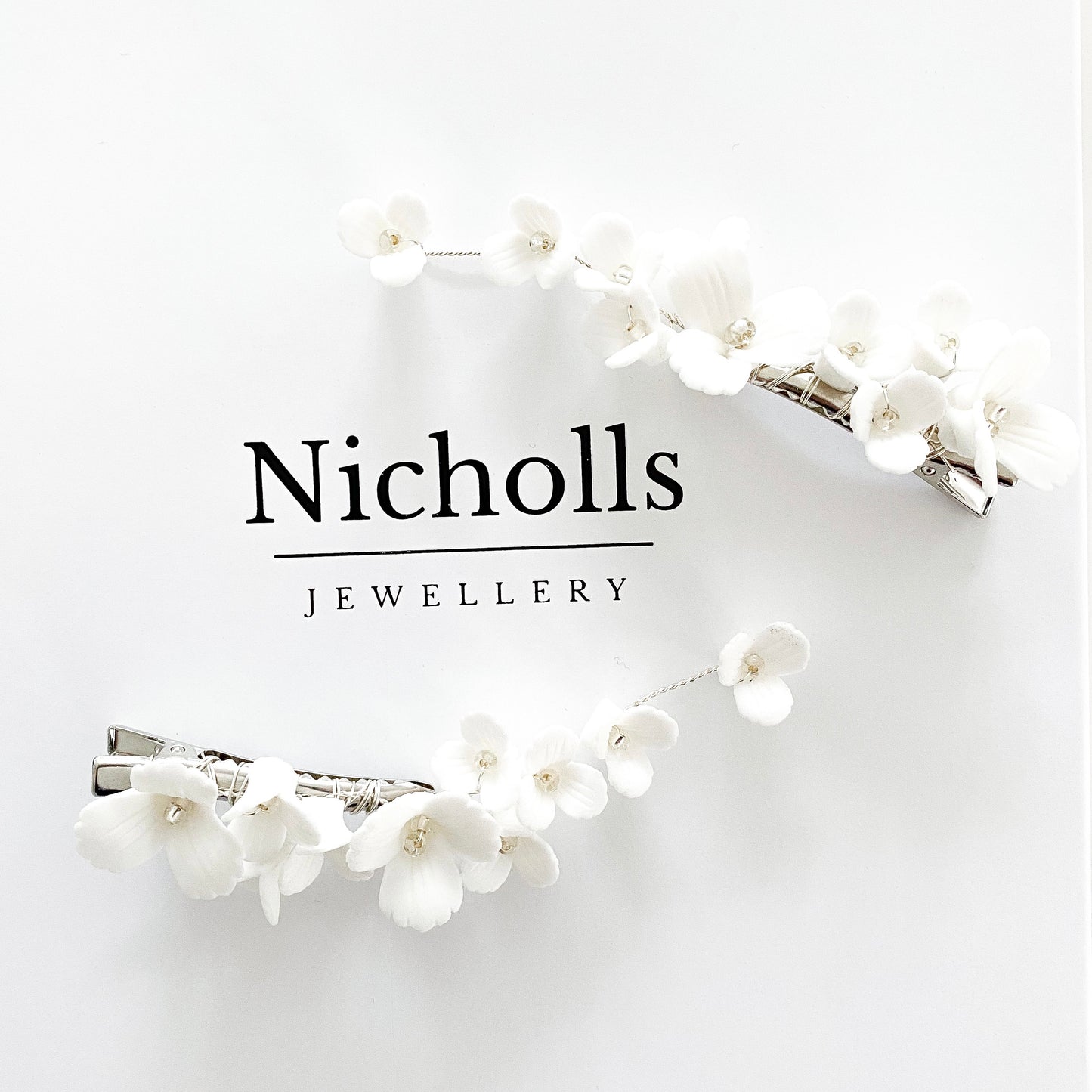 Blossom Flower Porcelain Hair Clips