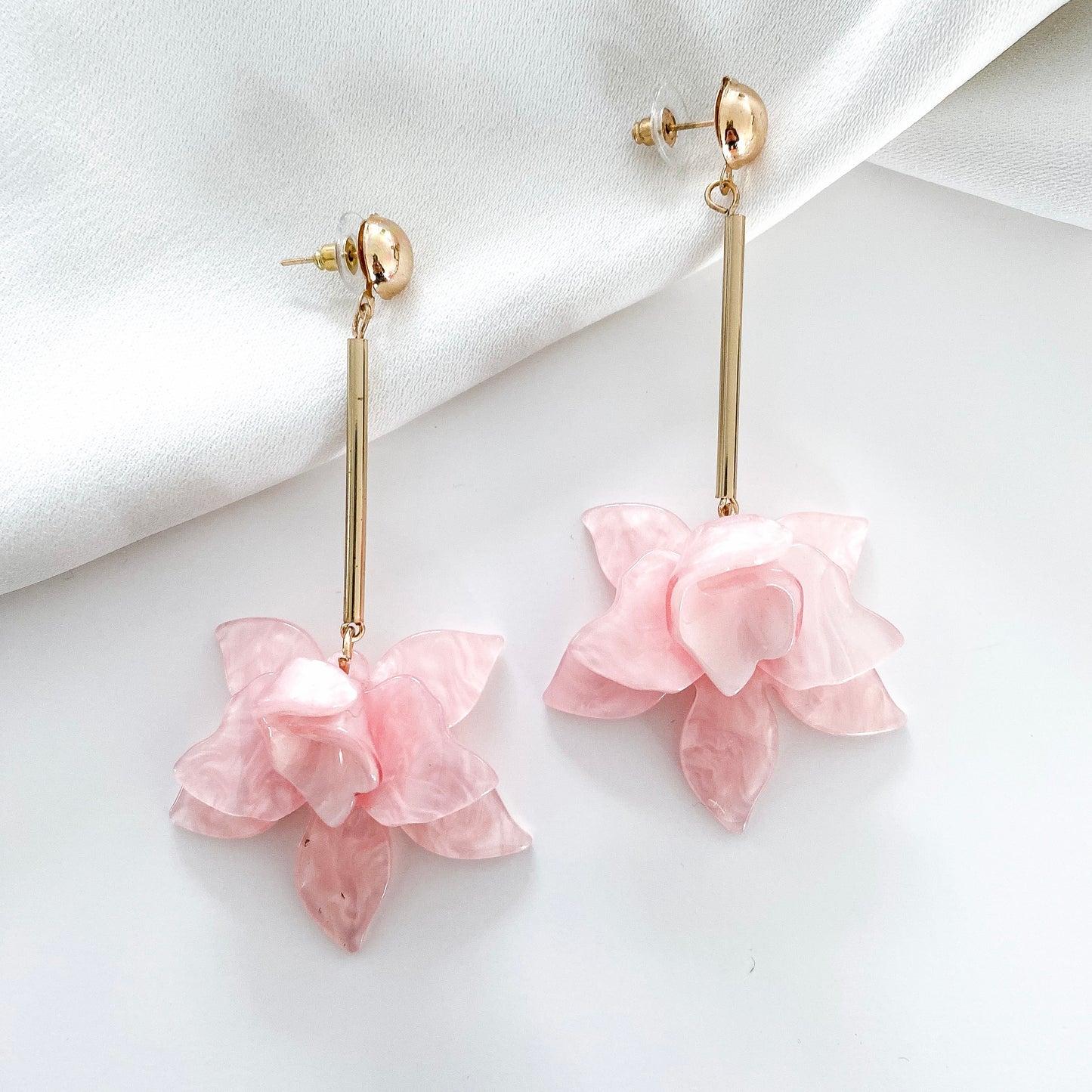 Francoise Pink Flower Earrings
