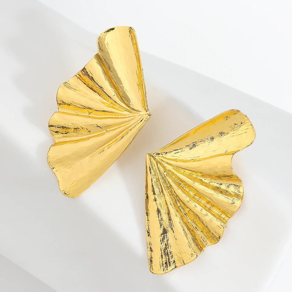 Fan Gold Leaf Earrings