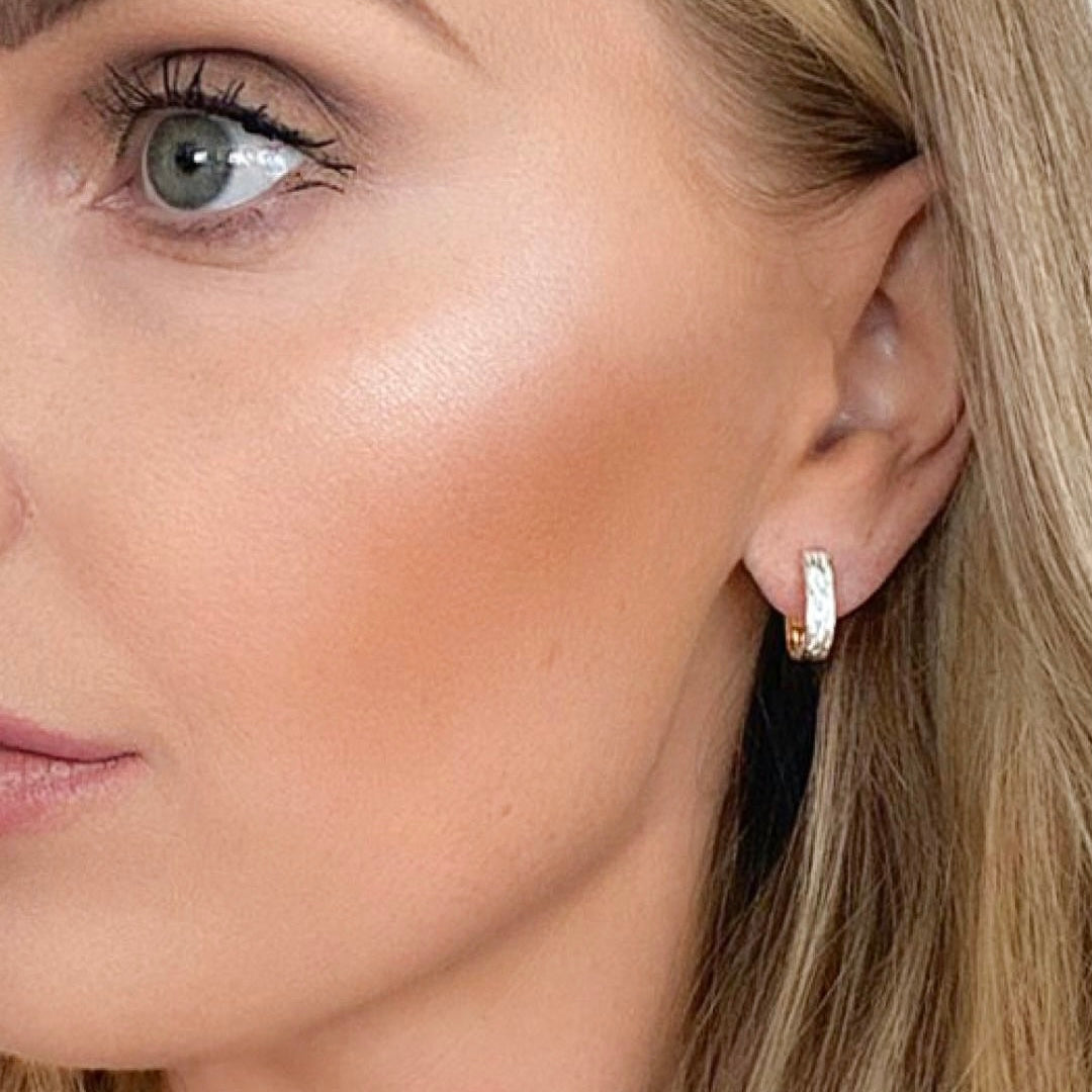 Reversible Gold and Silver Textured Earrings