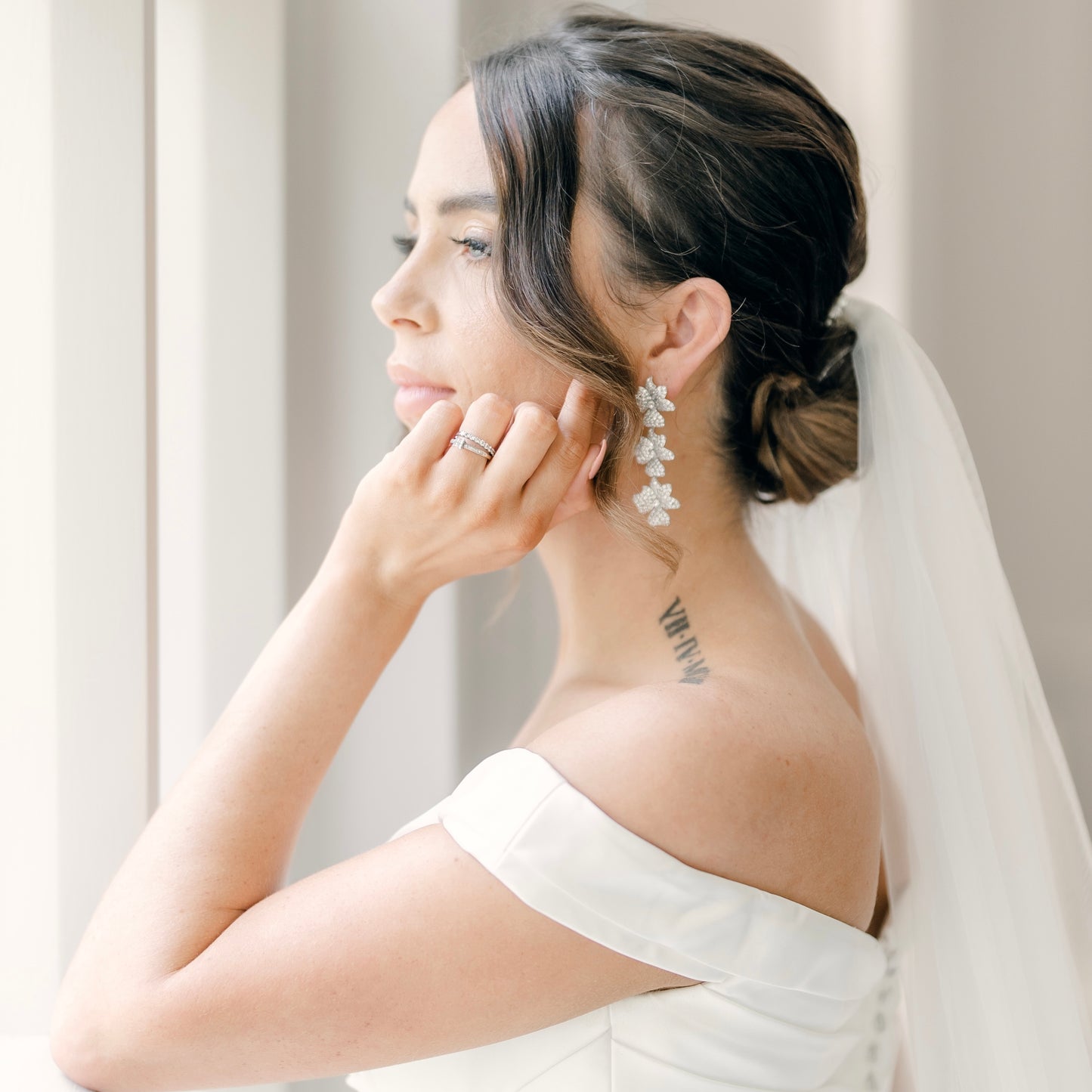 Deluxe Triple Flower Drop Earrings