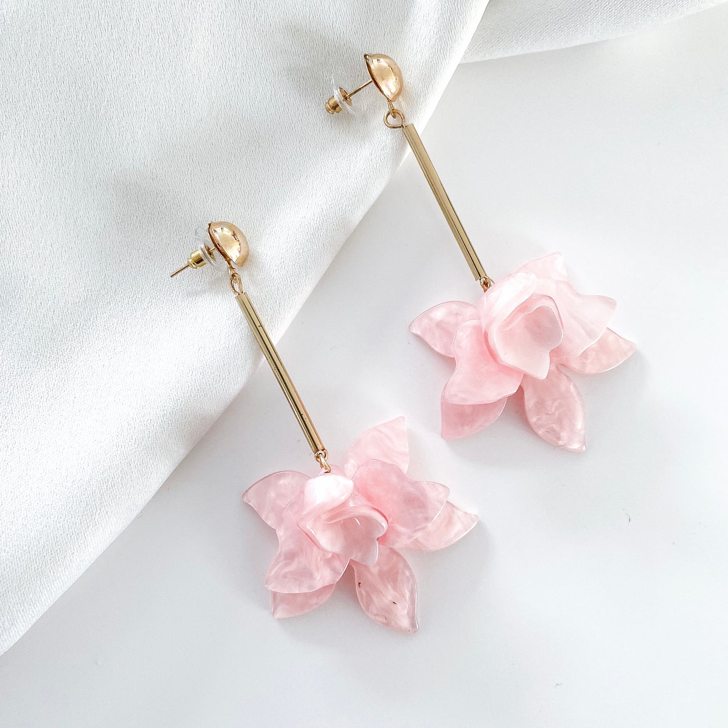 Francoise Pink Flower Earrings