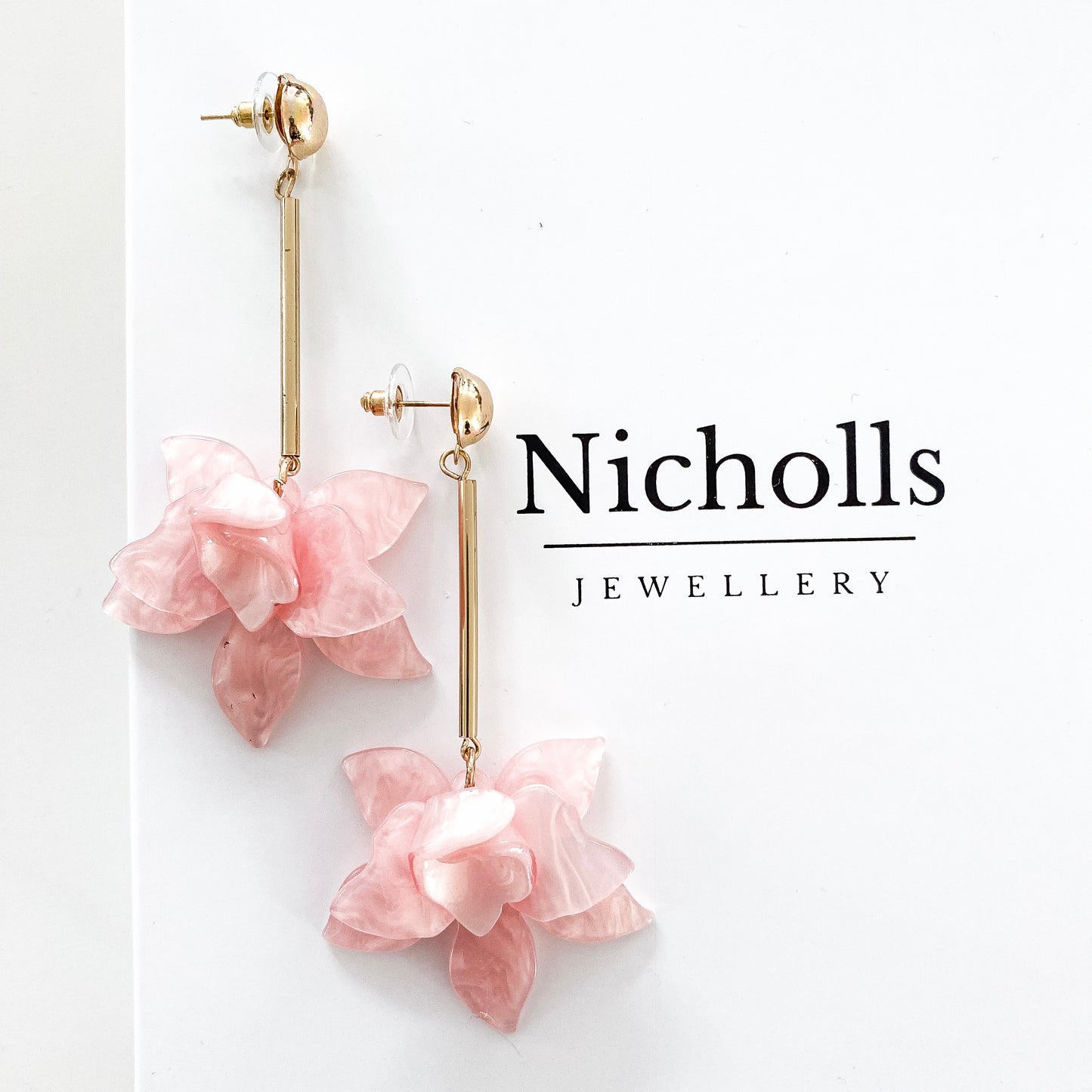 Francoise Pink Flower Earrings