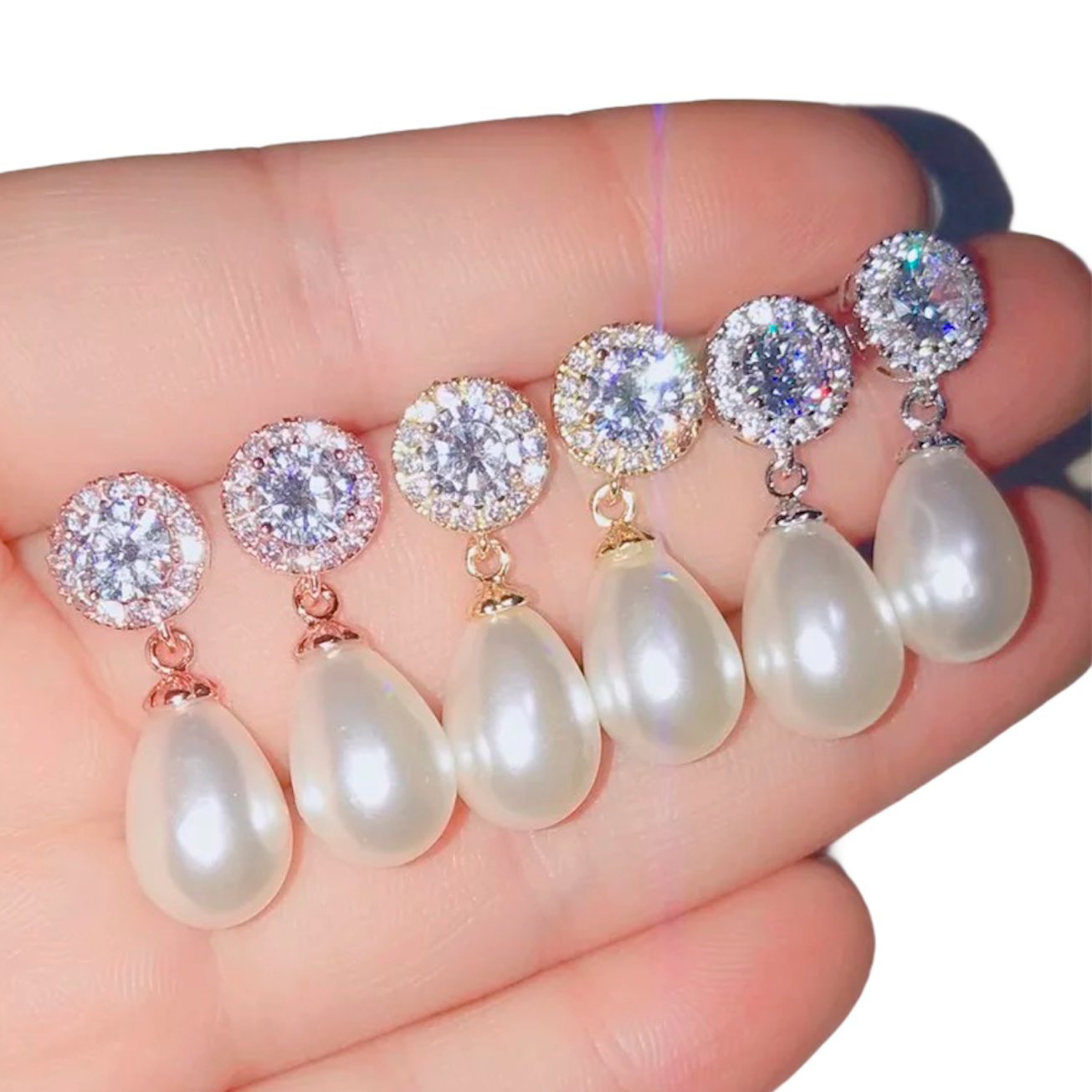 Promise Pearl and Crystal Earrings