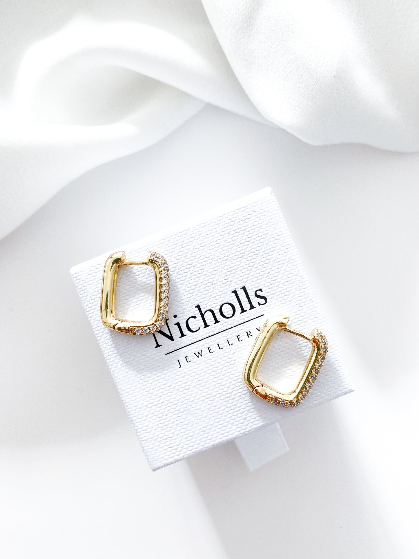 Loop Crystal Earrings Gold
