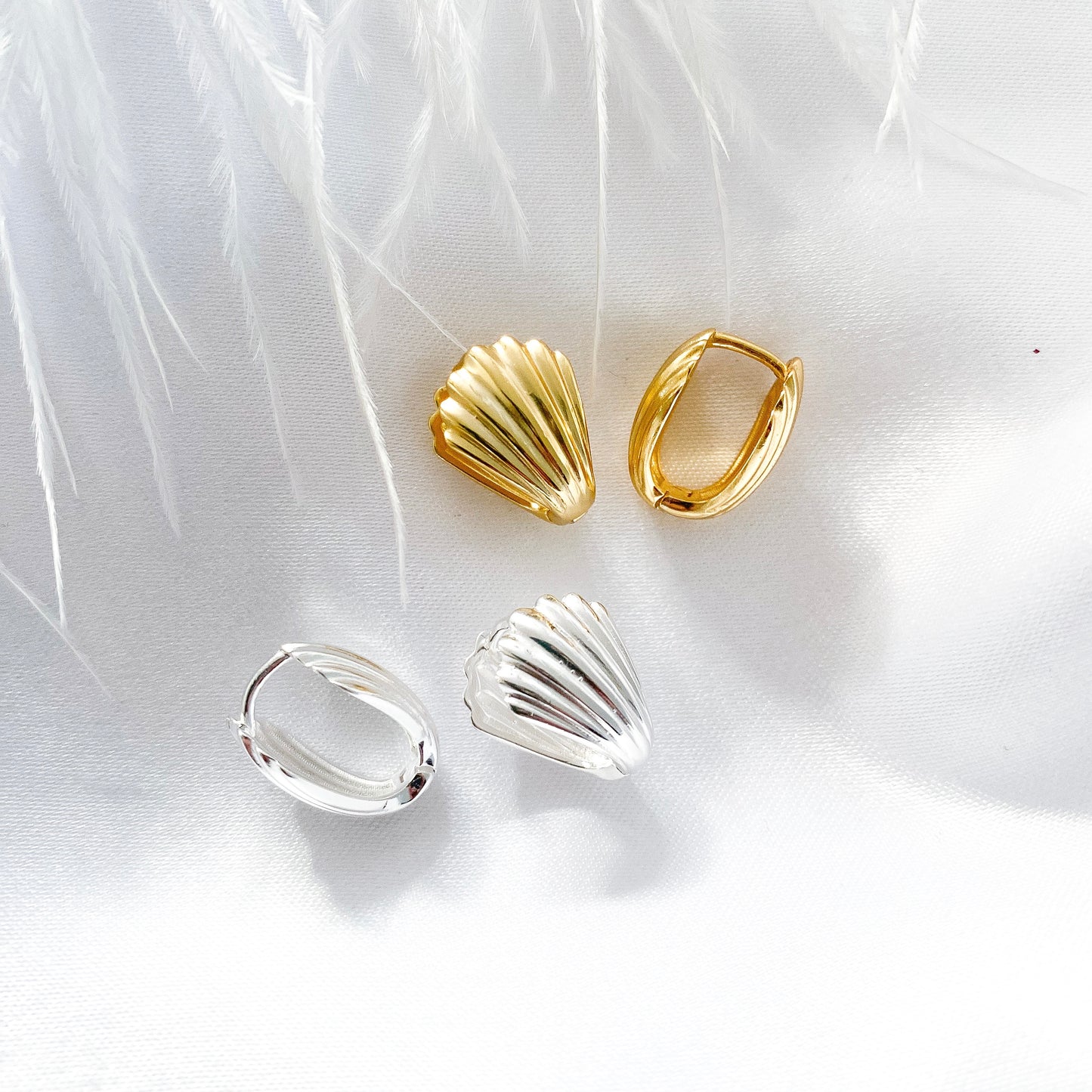 Mini Sea Shell Silver Earrings
