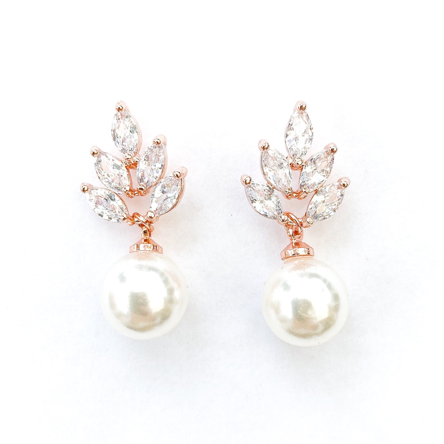 Serenity Rose Gold Flower & Pearl set