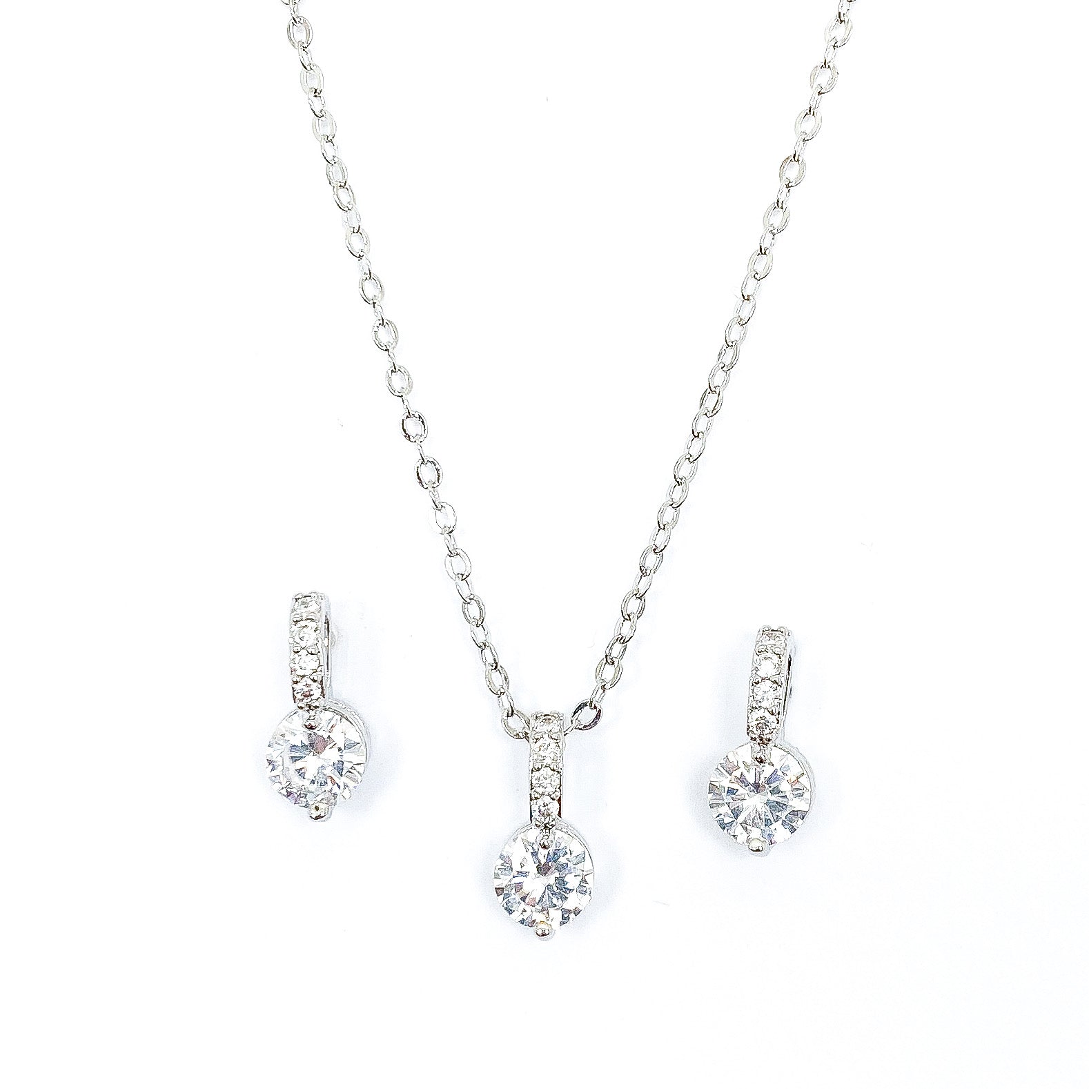 Dainty necklace and earring shop set