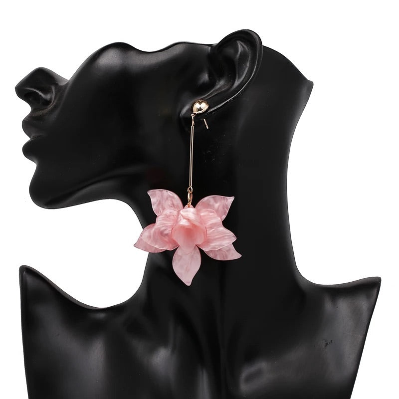 Francoise Pink Flower Earrings