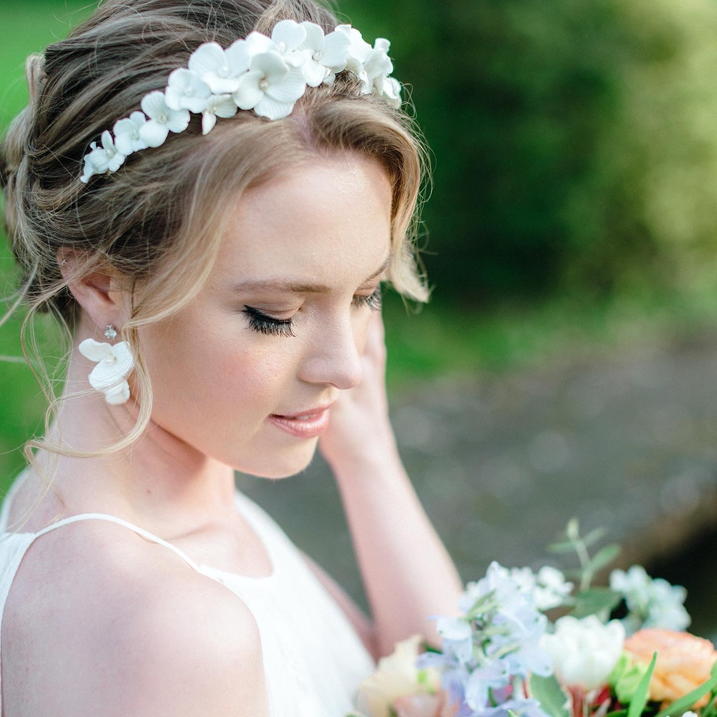 Porcelain White Flower Headband