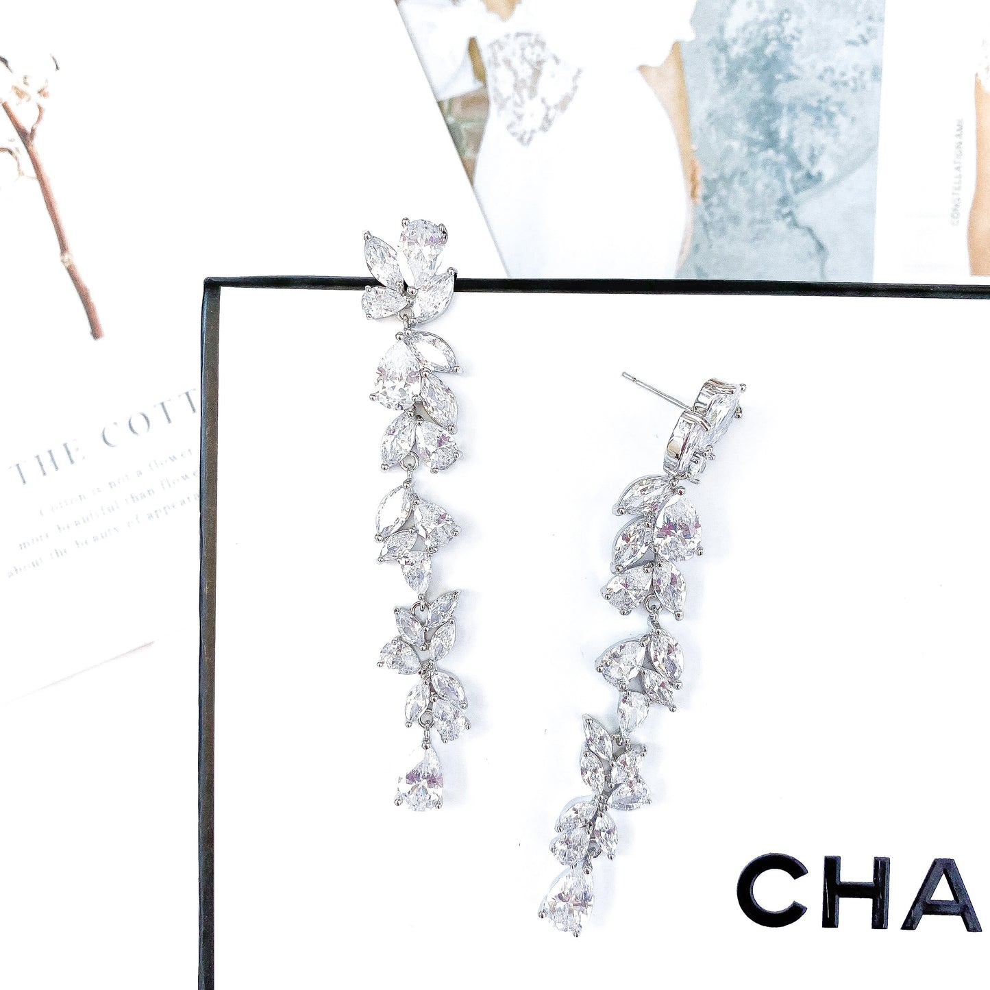 Love Silver Crystal Statement Earrings