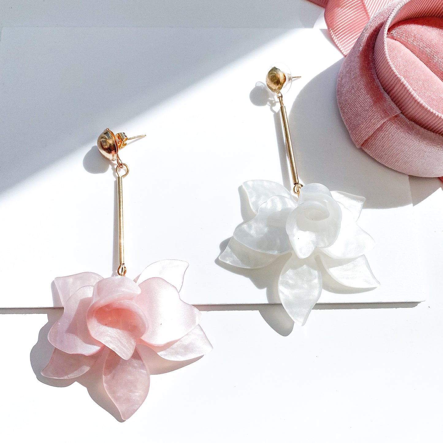 Francoise Pink Flower Earrings